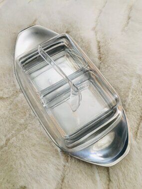 MCM WMF Cromargan Stainless Glass Condiment Serving Set Germany
